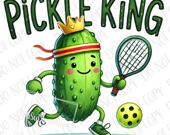 Pickleball PNG, Pickle King PNG, Sports Pickle Ball Player Sublimation, Pickleball Racket and Ball png, Funny Pickleball Png, Trendy Png