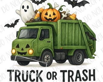 Garbage Truck Halloween PNG | Trash Truck Halloween png | Trucks Sublimation PNG | Halloween Sublimation Spooky Garbage Truck Tractor PNG