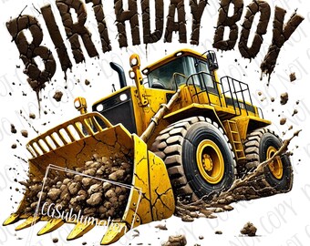 Birthday Boy Bulldozer png Sublimation, Construction Birthday Boy png, Digital Download, Construction Crew Construction Trucks Birthday Boy