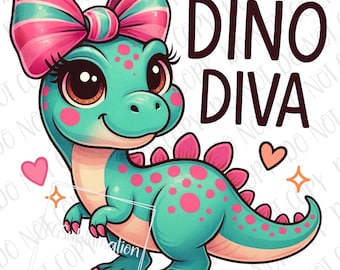 T-Rex Dinosaurier für Mädchen PNG Sassy Saurus PNG, lustige SassySaurus Dinosaurier Sublimation, Mädchen Dino Cute T-Rex Baby Print, Mädchen Dinosaurier Diva