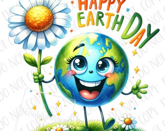 Earth Day png Sublimation | Happy Earth Day Sublimation | Cute Earth Day Celebration png | Earth Birthday PNG | Happy Earth Day Plant PNG