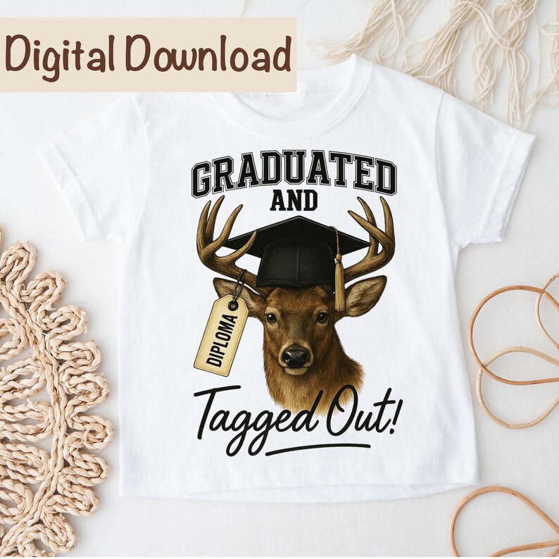Deer Graduation PNG | Graduated Deer | Graduation Sublimation PNG | Whitetail Deer Sublimation PNG | Deer Hunter Sublimation | Buck png