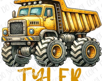 Yellow Dump Truck png Sublimation | Construction Truck png | Digital Download | Construction Vehicle Construction Crew Monster Truck png