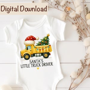 Santa's Little Truck Driver Christmas PNG, Dump Truck Sublimation, Digital Download, Christmas Kids Gifts Construction Trucks Christmas Boys