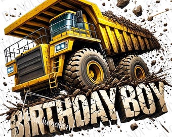 Dump Truck Monster Truck png Sublimation | Construction Trucks Birthday Boy png | Digital Download | Dump Truck Offroad Bus Truck Driver PNG