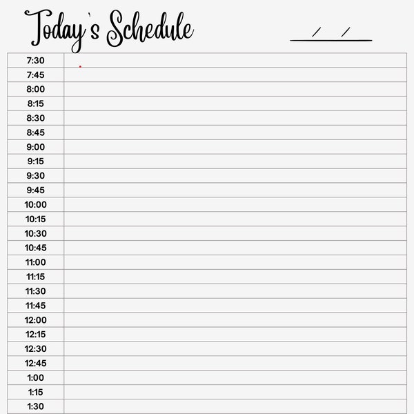 Daily Schedule - Time Tracker - Office - Home - Today - Quarter Hour - Organize - Planner - Plan - Gift for Her - Gift for Him - Student