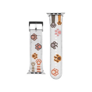 WHITE Cat paws, toe beans, animal lover, cat mom, feline friendly, Vet Tech gift, Apple watch band