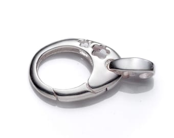 Floral Oval Spring Clasp in Sterling Silver 24.8x12.2mm | CL349