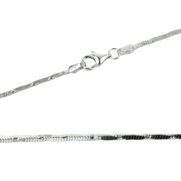 Collier carré en argent sterling avec chaîne serpent 1,2 mm 18 po. (46 cm) 20 po. (51 cm) | SF1222A