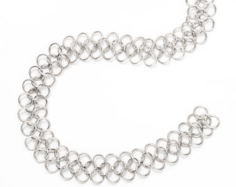 Handmade Double Ring Fancy Chain in Sterling Silver | SFC-004-FT