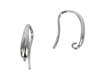 Ear Wires with Long Teardrop and Loop in Sterling Silver 16x3x11mm | EW715