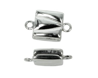Square Magnetic Clasp in Sterling Silver 9x14 5mm   MC023