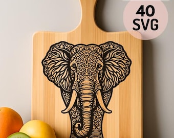 Mandala Elephant SVG DXF Bundle – Laser Engraving Files Cricut & Silhouette Laser Cut / Glowforge / CNC