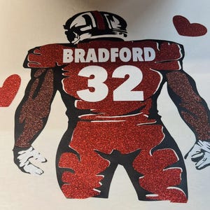Voetbalshirt vriendin | Aangepast voetbalshirt met nummer | That's My Man I'm His Biggest Fan-shirt| Glitterjersey | Voetbalmoeder| Elk ontwerp