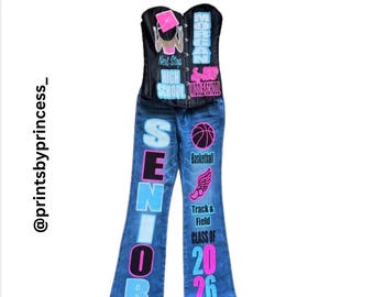 Conjunto de corsé y jeans para octavo grado, promoción de 2026, personalizado / Suéter / Jeans para sesión de fotos de graduación - Cualquier grado