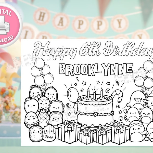 Squishmallows Printable Coloring Pages - Etsy