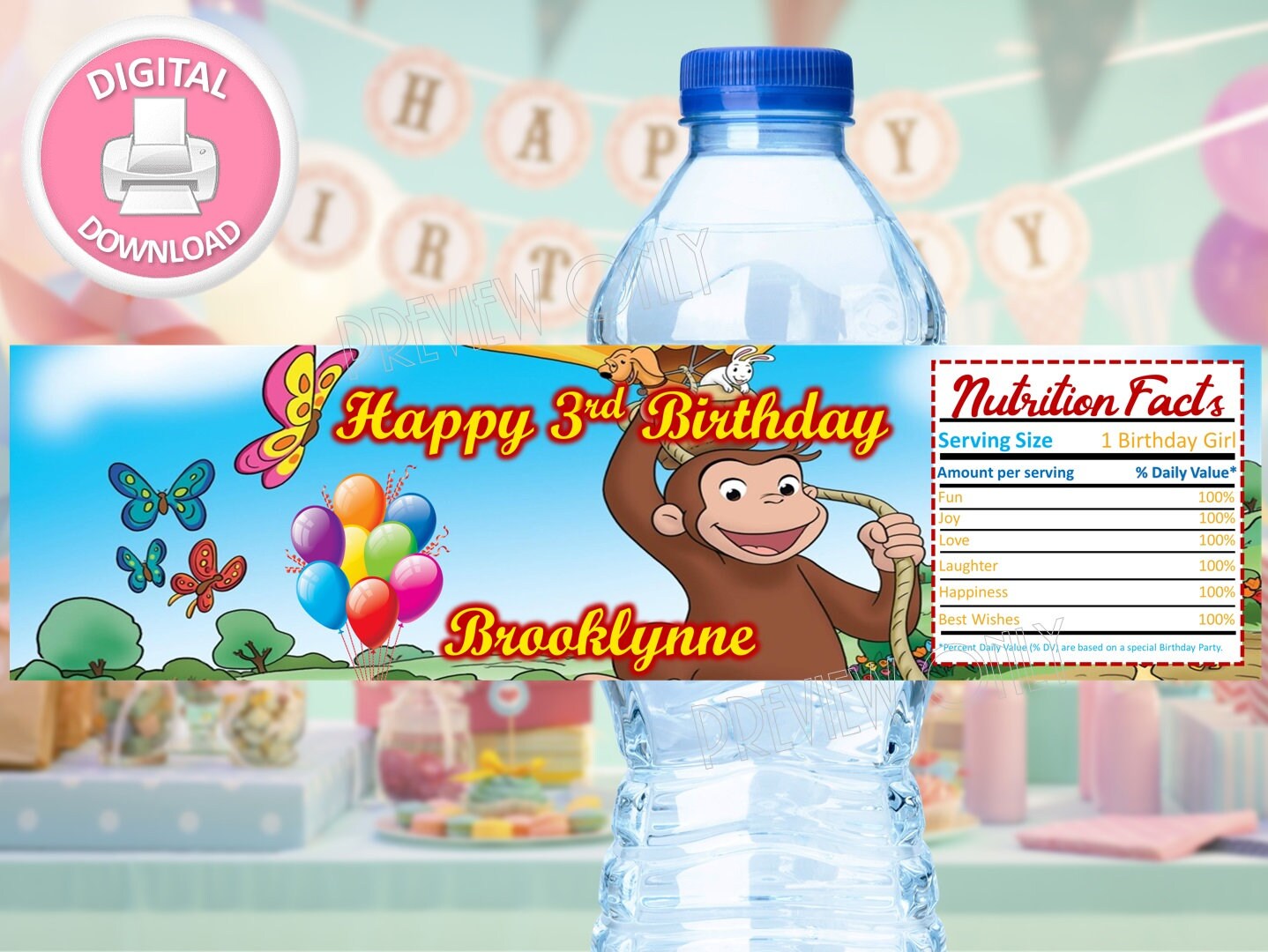 Curious Water Bottle Labels