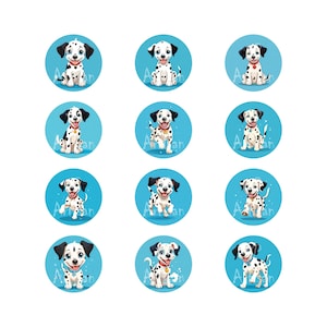 Cute Dalmatian Puppy - 12 High Quality JPGs, Digital Planners, Junk Journals, Scrapbook, Memory Book, Commercial Use, Digital Download