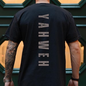 Yahweh Mens Christian Shirt Faith Shirt Cross Christian Streetwear Christian Clothes Christian Gym Shirt Names Of God Christian Men Shirt