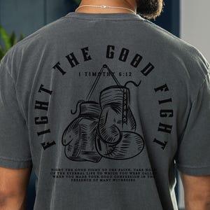 Kampf gegen den guten Kampf Boxen Gym Pumps Christian Streetwear Christian Gym Shirt Herren Christian Shirt Christian Männer Shirt Christian Kleidung
