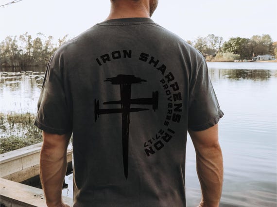 Iron Sharpens Iron Christian Gym Shirt Gym Pump Christian Clothes Proverbs Bible Verse Shirt Christian Streetwear Jesus Christian Man Shirt