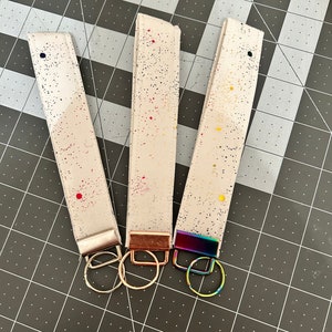 White Glitter Wristlet Keychain