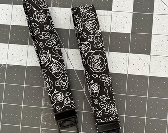 Black Rose Wristlet Keychain