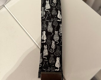 Black Cats Wristlet Keychain