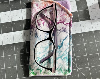 Purple Tie Dye Glasses Case