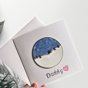 Biglietto papà papà / Biglietto natalizio / Biglietto natalizio per papà / Biglietto papà fatto a mano / Biglietto d'auguri avventuroso / Pittura ad acquerello