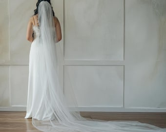 Soft Tulle Single Layer Wedding Veil | Minimalist Bridal Veil