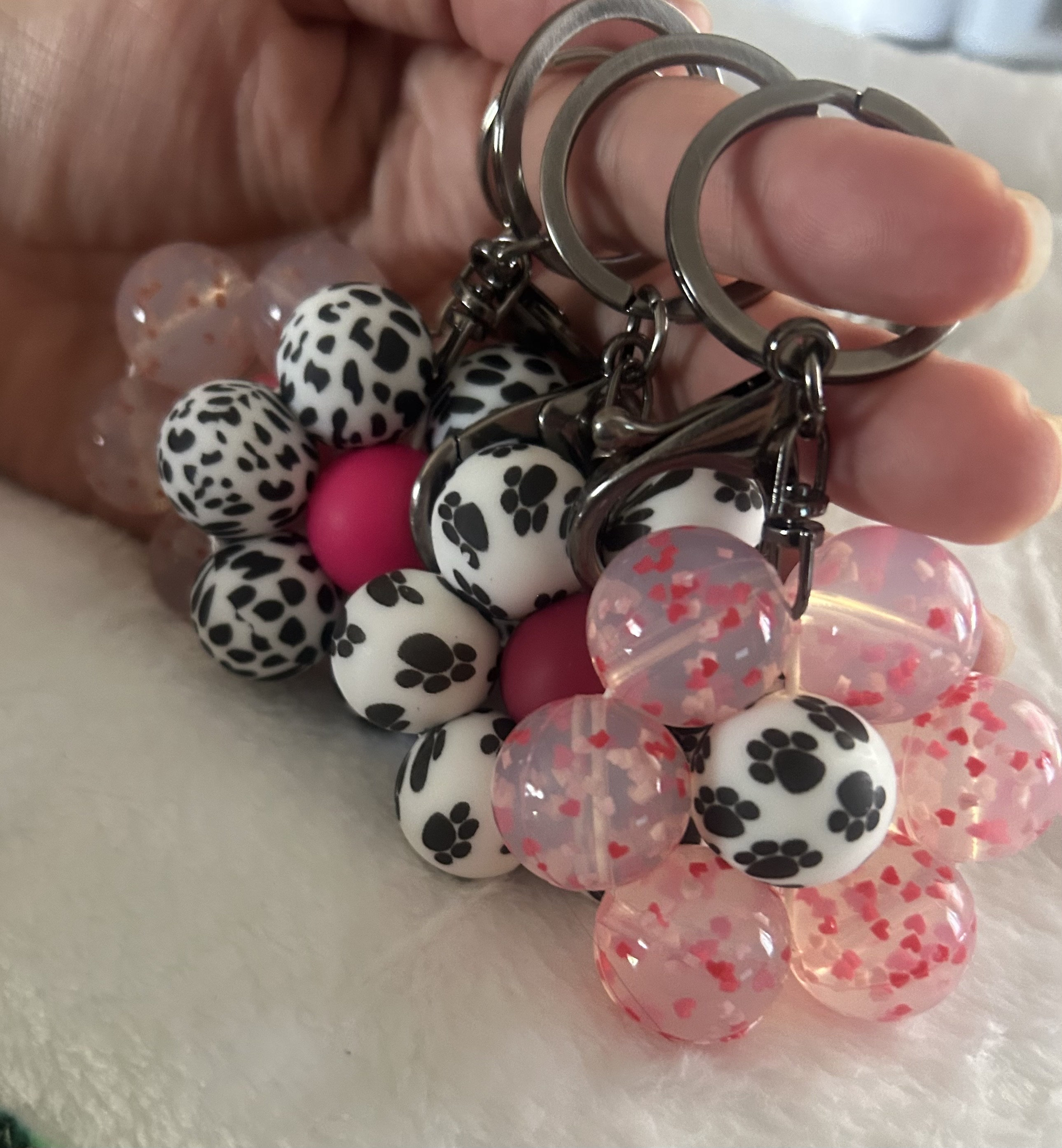 Flower Silicone Keychain,paw Print Silicone Keychain, Paw Print ...