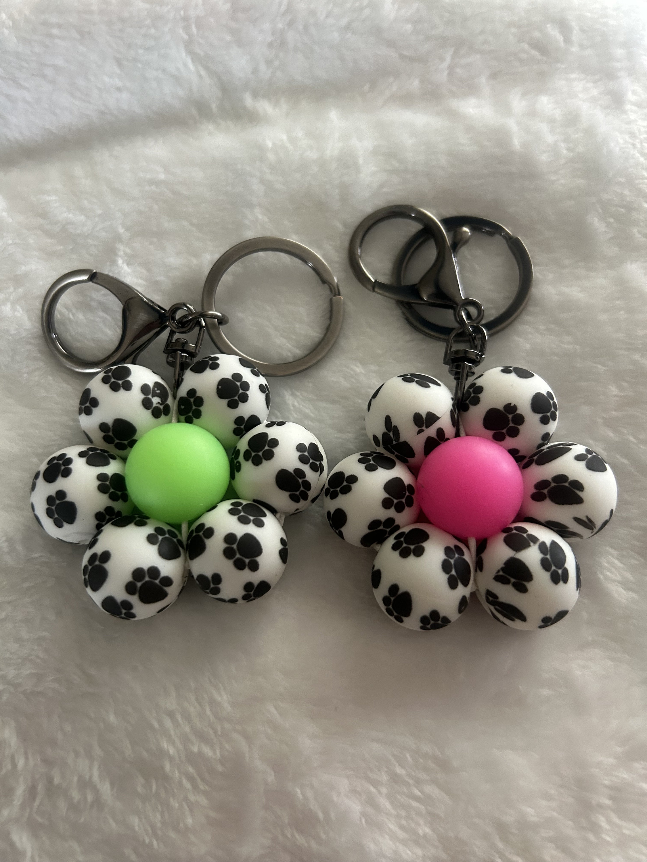 Flower Silicone Keychain,paw Print Silicone Keychain, Paw Print ...