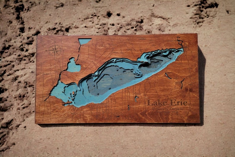 Lake Erie Depth Map - Etsy
