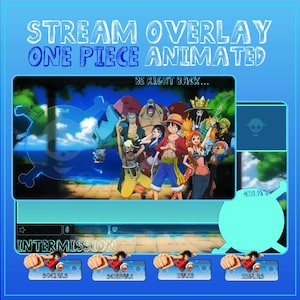 One Piece Stream Overlay animiertes Anime Ruffy Overlay, One Piece Crew Overlay, Anime Stream Overlay Paket