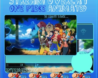 One Piece Stream overlay animated pack, One piece stream pack, Anime Luffy Overlay, One piece Crew overlay, Anime stream overlay pack
