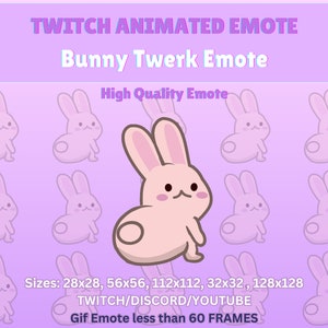 FUNNY bunny Twerk ANIMATED Emote, Twerk Emote, Twitch/Discord Animated Emote, Animated emote twitch, Twerk Animated Emote, Bunny Emote