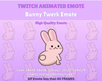 DIVERTIDO conejito Twerk ANIMADO Emote, Twerk Emote, Twitch/Discord Animated Emote, Emote animado twitch, Twerk Animated Emote, Bunny Emote