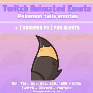 Twitch ANIMATED Emotes, Twitch emotes pack, Tails animated emote, Eevee emote, Twitch/Discord Animated Emote, Animated emote twitch
