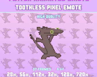 Gesto animado de baile de píxeles SIN DIENTES, emoticono de meme de Twitch, emoticono animado de dragón bailando, emoticono animado de Twitch/Discord, emoticono animado de Twitch