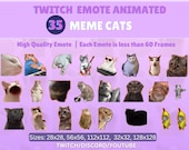 MEME Cat Emotes Animated, Meme Ct Emotes Pack, Meme Emotes Pack, Animated Meme Emotes, Twitch Meme Emotes, Funny Meme Cats Emotes Twitch