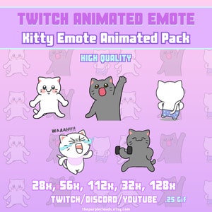 Katzen ANIMATED Emote Pack, lustige Emotes, Katzen emote animiert, Tanzkatze emote, Twitch / Discord animierter Emote, animiertes Emote zucken