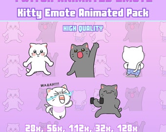 Kitties ANIMATED Emote Pack, Funny Emotes, Kitty emote animated, Dance cat emote, Twitch/Discord Animated Emote, Animated emote twitch