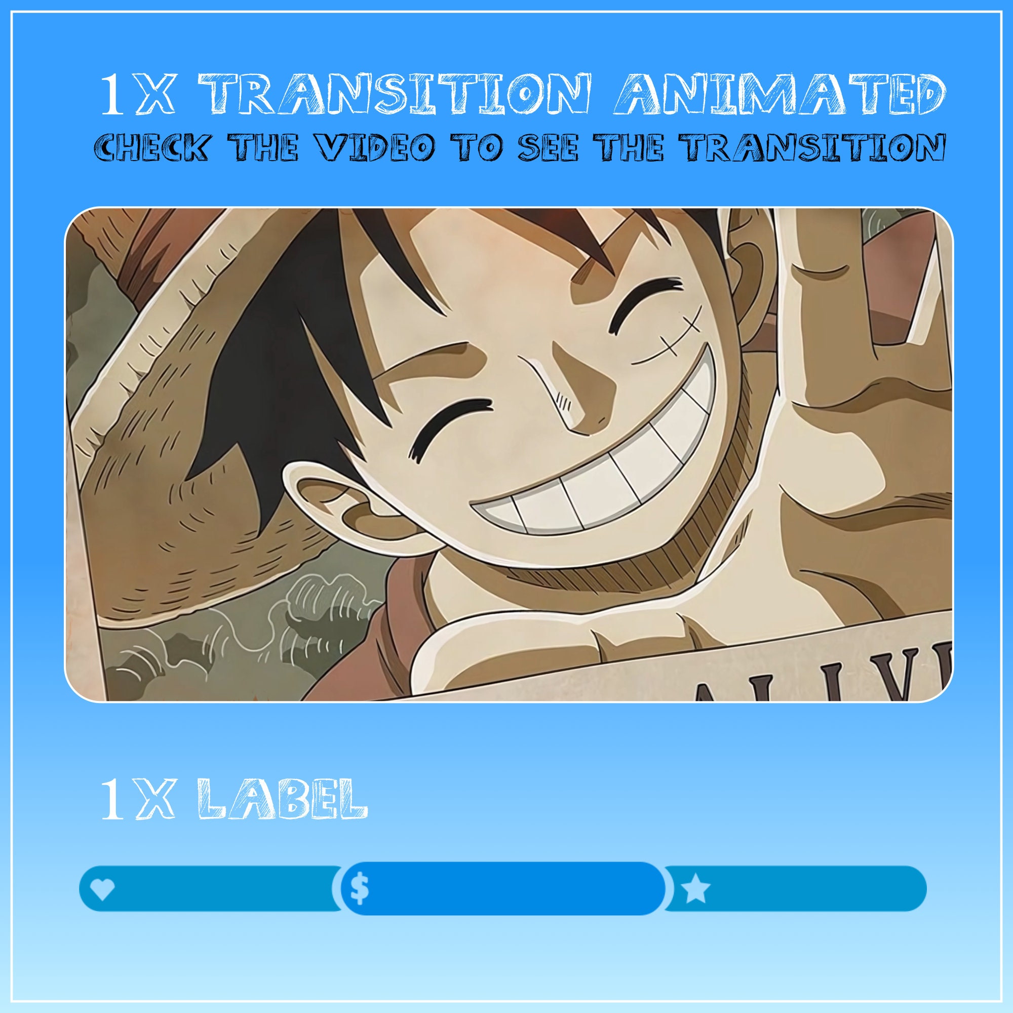 One Piece Stream Overlay Animated, Luffy One Piece Stream Overlay, Anime Stream Overlay Animated