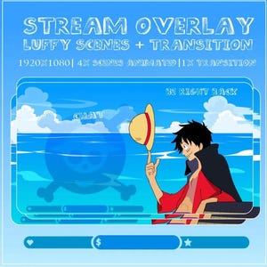 Anime Boy Stream Overlay Animated, Anime Stream Overlay, Anime Stream Overlay Animated pack, Transition, 4x Scenes Animated