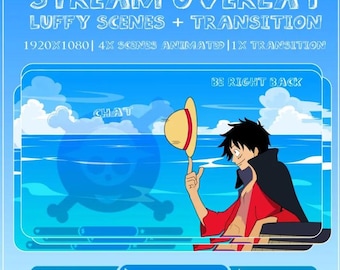 Anime Boy Stream Overlay Animated, Anime Stream Overlay, Anime Stream Overlay Animated pack, Transition, 4x Scenes Animated