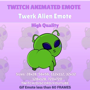 Twerk ALIEN Animated Emote, Alien emote, Twerk animated emote, Twitch/Discord Animated Emote, Animated emote twitch, Dance Alien Emote