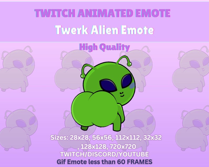 Twerk ALIEN Animated Emote, Alien Emote, Twerk Animated Emote, Twitch ...