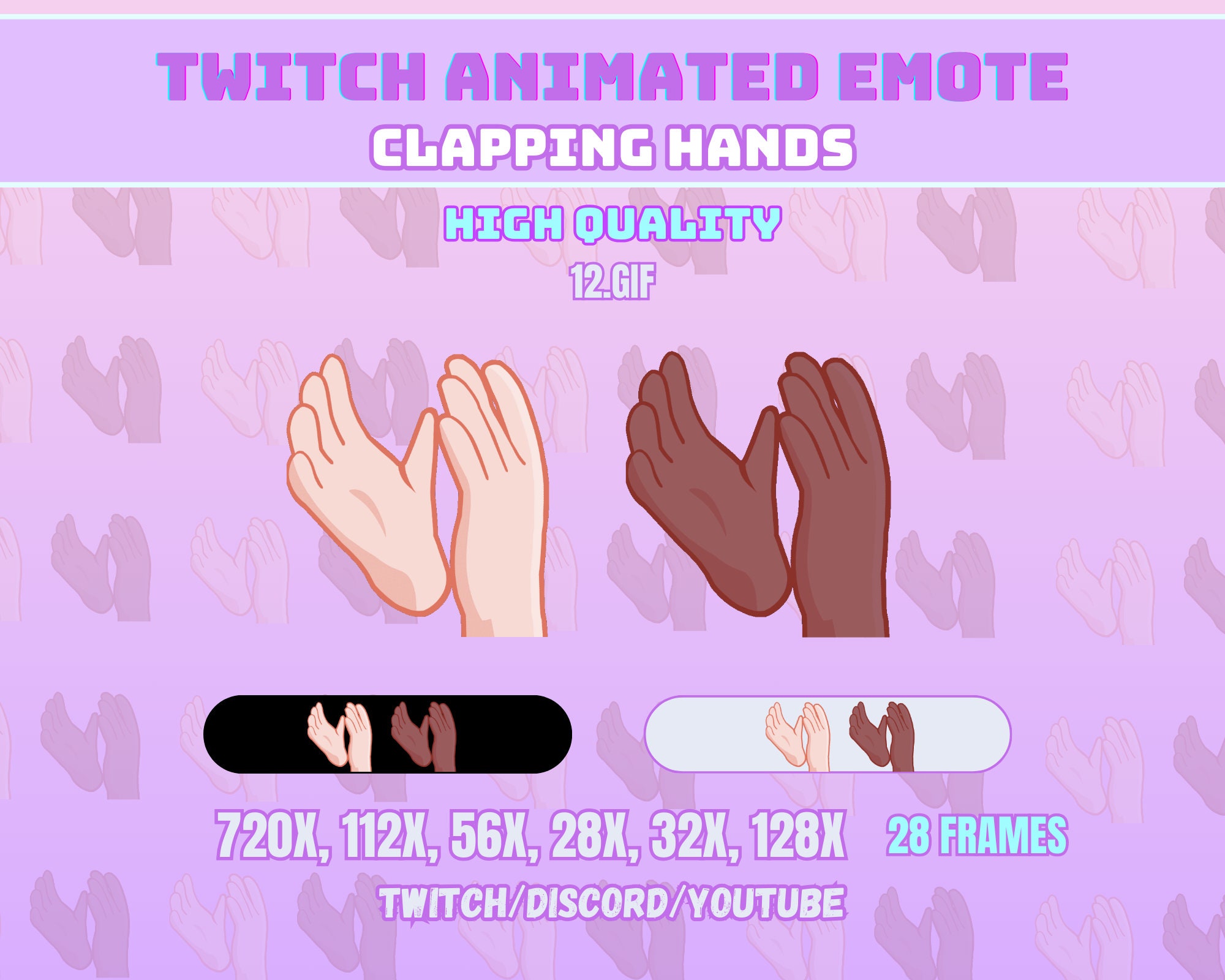 Clapping Hands ANIMATED Emote, Clapping Hands Emote, Twitch Emote, Clap ...