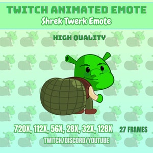 Twerk Shrek Animated Emote, Shrek Twerking Emote, Twitch/Discord Animated Emote, Animated emote twitch, Twerk Animated Emote